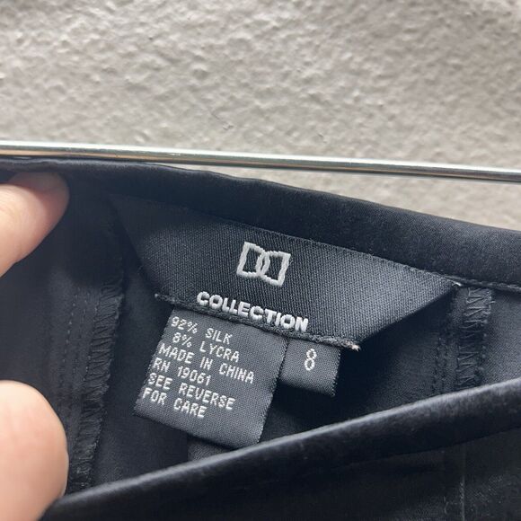 Doncaster DD Collection SZ 8 Black Western Skirt 100% Silk Y2k WhimsiGoth Grunge - Picture 5 of 9